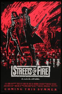 7g921 STREETS OF FIRE advance 1sh 1984 Walter Hill, Riehm pink dayglo art, a rock & roll fable!