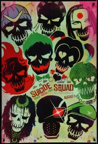 7g927 SUICIDE SQUAD teaser DS 1sh 2016 Smith, Leto as the Joker, Robbie, Kinnaman, cool art!