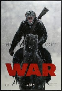 7g968 WAR FOR THE PLANET OF THE APES style A teaser DS 1sh 2017 great image of Caesar on horseback!