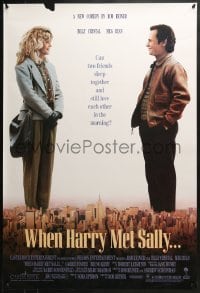 7g973 WHEN HARRY MET SALLY 1sh 1989 giant Billy Crystal & sexy Meg Ryan over New York City!