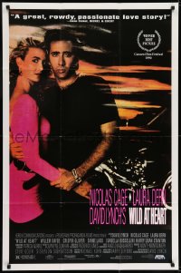 7g096 WILD AT HEART 27x41 video poster 1990 David Lynch, Nicolas Cage & Laura Dern, a wild ride!