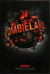 7g999 ZOMBIELAND teaser 1sh 2009 Harrelson, Eisenberg, this place is so dead, wild image of Earth!