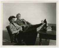 7h050 ADAM'S RIB 8.25x10 still 1949 Katharine Hepburn & Spencer Tracy relaxing with feet on desk!