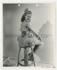 7h130 BETTY GRABLE 8.25x10 still 1941 winking portrait sitting on stool from A Yank in the RAF!