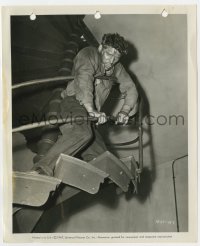 7h172 BRUTE FORCE 8.25x10 still 1947 badly wounded Burt Lancaster staggers down spiral staircase!