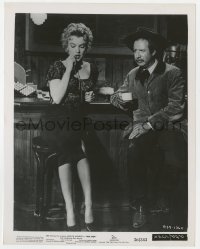 7h181 BUS STOP 8x10.25 still 1956 Marilyn Monroe on barstool by Arthur O'Connell drinking coffee!