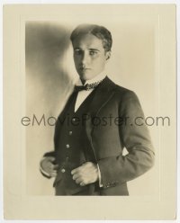 7h219 CHARLIE CHAPLIN deluxe 8x10 still 1910s wonderful portrait in suit & bow tie as a young man!