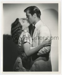 7h220 CHINA GIRL 8.25x10 still 1942 romantic c/u of Gene Tierney & George Montgomery about to kiss!