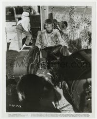 7h252 COOL HAND LUKE candid 8x10 still 1967 escaped convict Paul Newman waits for cameras to roll!