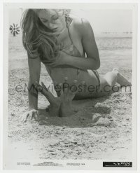7h256 COVER ME BABE 8x10 still 1970 c/u of hands in sand grabbing Susanne Benton, Run Shadow Run!