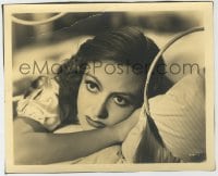 7h261 DANCING LADY deluxe 8x10 still 1933 super close up of beautiful Joan Crawford layign in bed!