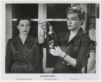 7h280 DIABOLIQUE 8.25x10 still R1966 Clouzot watches Simone Signoret put poison into wine bottle!
