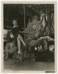 7h289 DIXIE DUNBAR 8x10.25 still 1936 the pretty actress on merry-go-round carousel horse!