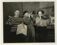 7h290 DIZZY PILOTS 8x10 key book still 1943 Three Stooges with Curly as The Wrong Brothers, rare!