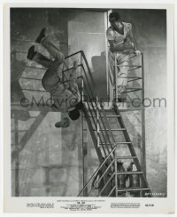 7h310 DR. NO 8.25x10 still 1962 Sean Connery as James Bond punching guy off top of stairs!