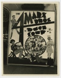 7h317 DUCK SOUP 3.25x4.25 photo 1936 cool theater display with art of Groucho, Harpo & Chico Marx!