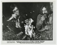 7h320 EASY RIDER 8.25x10 still 1969 c/u of smoking Peter Fonda & Dennis Hopper by campfire!
