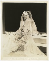 7h330 ELLEN DREW 8x10 still 1938 modeling a white satin wedding gown designed by Edith Head!