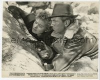 7h366 FOR WHOM THE BELL TOLLS 7.75x9.5 still 1942 Ingrid Bergman with Gary Cooper holding gun!