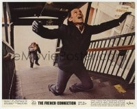 7h014 FRENCH CONNECTION color 8x10 still 1971 c/u of Gene Hackman pointing gun in climax of chase!