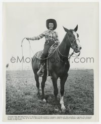 7h379 FRENCH LINE 8.25x10 still 1954 Mistress of the Range Jane Russell, richest girl in Texas!