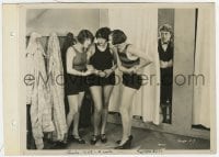 7h401 GIRLS 8x11 key book still 1927 man behind spies on three sexy ladies in skimpy outfits!