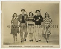 7h418 GOOD NEWS 8x10 still 1947 June Allyson, Peter Lawford & others smiling arm-in-arm!