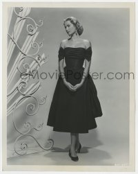 7h420 GRACE KELLY 8x10.25 still 1954 beautiful portrait in black dress with bare shoulders!