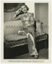 7h448 HISTORY IS MADE AT NIGHT 8x10 still 1937 Jean Arthur in a Bernard Newman pajama ensemble!