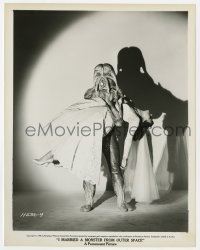 7h465 I MARRIED A MONSTER FROM OUTER SPACE 8x10.25 still 1958 c/u of monster with Gloria Talbott!