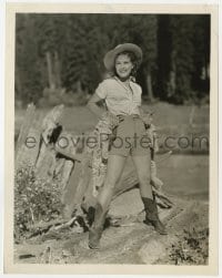 7h501 JEAN PARKER 8x10 still 1934 close up holding two young leopards in a scene for Sequoia!