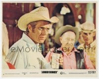 7h018 JUNIOR BONNER 8x10 mini LC #5 1972 c/u of rodeo cowboy Steve McQueen holding a beer!