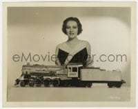 7h525 KAREN MORLEY 8x10.25 still 1930s great MGM studio portrait with model train!
