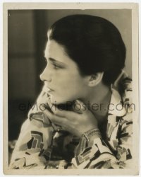 7h530 KAY FRANCIS 8x10 still 1930s profile close up with short hair & hand by her chin!