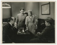7h535 KICK IN 8x10 key book still 1931 Regis Toomey & two guys stare at Clara Bow in great outfit!