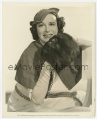 7h543 KITTY CARLISLE 8x10 key book still 1935 in white robe outfit with a tiny muff of dark mink!