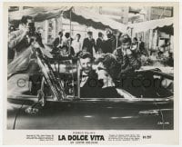 7h545 LA DOLCE VITA 8.25x10 still 1961 Federico Fellini, Marcello Mastroianni & Anouk Aimee in car!