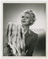 7h548 LADY FROM SHANGHAI 8x10 still 1947 portrait of Rita Hayworth w/ blonde hair & fur by Coburn!