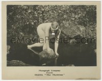 7h282 DIANA THE HUNTRESS 8x10 LC 1916 nude Valda Valkyrien as the Roman goddess kneeling in pond!
