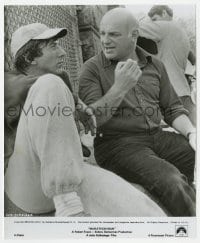 7h608 MARATHON MAN candid 8x9.75 still 1976 Dustin Hoffman & director John Schlesinger on set!