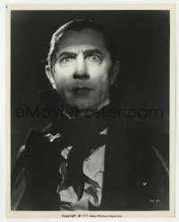 7h620 MARK OF THE VAMPIRE 8x10 still R1972 wonderful close up of Bela Lugosi with spooky eyes!