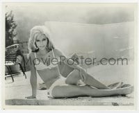 7h668 NANCY SINATRA 8x10 still 1968 between scenes in sexy bikini between scenes of Speedway!