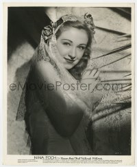 7h683 NINA FOCH 8.25x10 still 1940s Warner Bros. studio portrait wearing white lace veil!