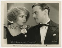 7h685 NO LIMIT 8x10.25 still 1931 sexy Clara Bow tells Norman Foster in tuxedo he doesn't mean it!