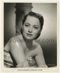 7h694 OLIVIA DE HAVILLAND 8x10 key book still 1945 portrait in strapless dress from To Each His Own