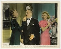 7h030 PARADISE FOR THREE color 8x10 still 1938 Frank Morgan between Edna May Oliver & Florence Rice!