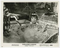 7h712 PARIS WHEN IT SIZZLES 8x10.25 still 1964 c/u of naked Audrey Hepburn in ornate bubble bath!
