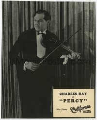 7h721 PERCY 7.5x9.5 still 1925 close up of Charles Ray in tuxedo scowling as he plays the violin!