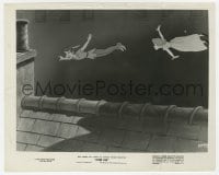 7h723 PETER PAN 8x10 still 1953 Disney cartoon, great image of Peter & Wendy flying over London!