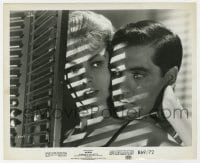 7h743 PSYCHO 8.25x10 still R1969 great close up of Janet Leigh & John Gavin by window with shadows!
